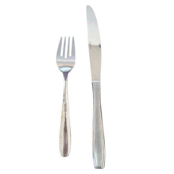 Vtg Oneida Satin Bristol Everdale Salad Dessert Fork Dinner Knife Flatware Set - Picture 3 of 8